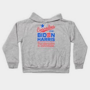 Conservatives For Biden, the alternative is unthinkable Kids Hoodie